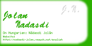 jolan nadasdi business card